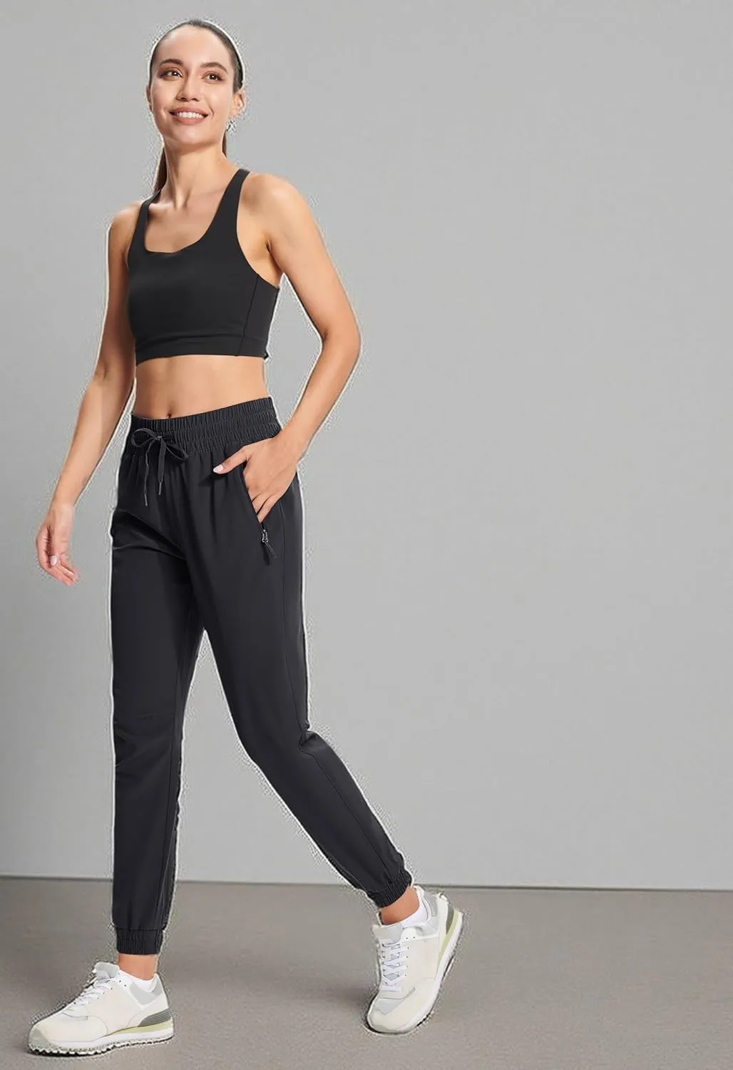 MAGCOMSEN Women's Hiking Pants Lightweight Quick Dry Athletic Running Joggers with Pockets Outdoor Travel Sweatpants