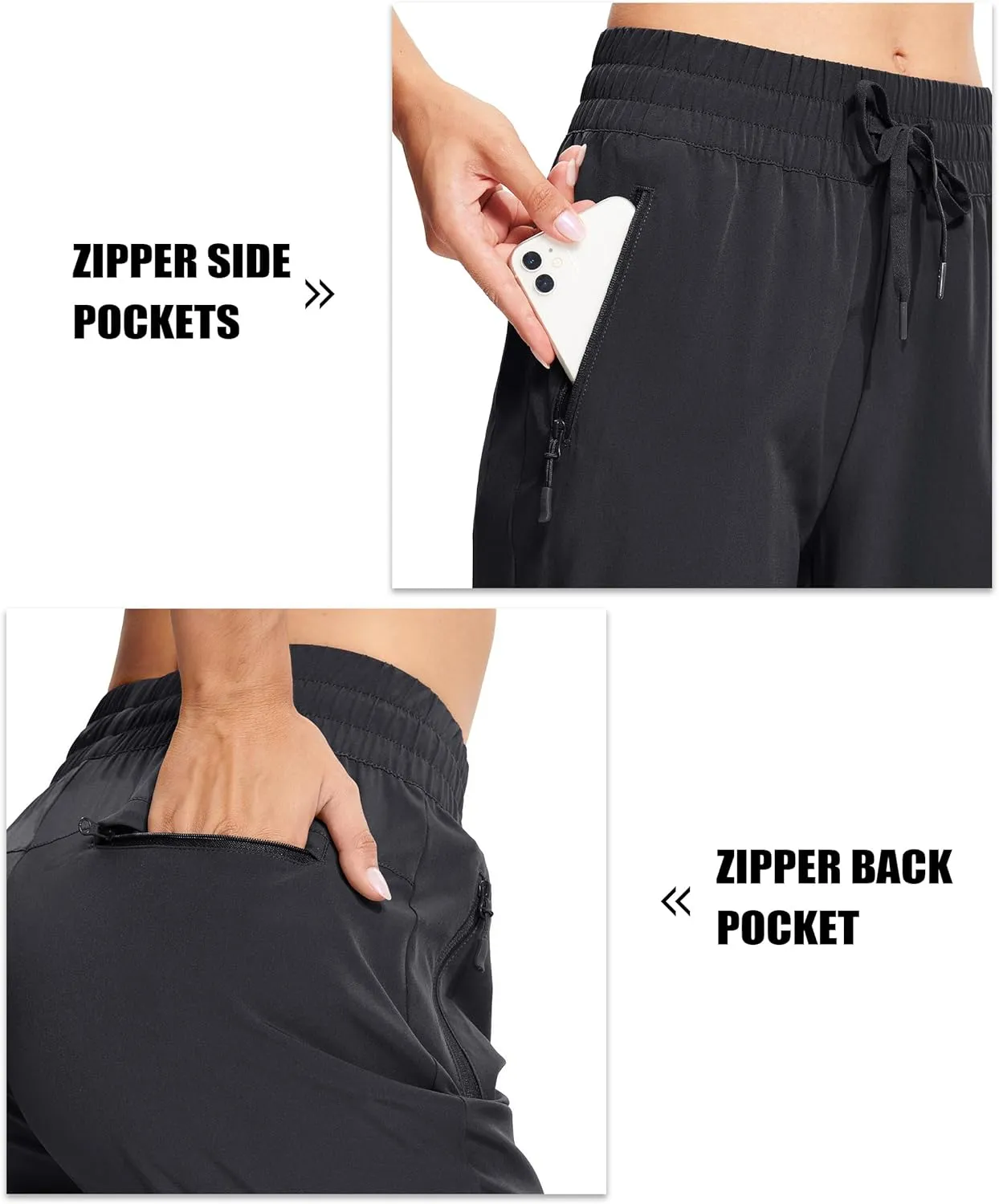 MAGCOMSEN Women's Hiking Pants Lightweight Quick Dry Athletic Running Joggers with Pockets Outdoor Travel Sweatpants