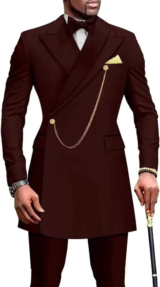 Men African Suit Set 2 Pieces Wedding Formal Clothing Slim Fit Ankara Blazer Jacket and Dashiki Pants Outfits Suit Outwear