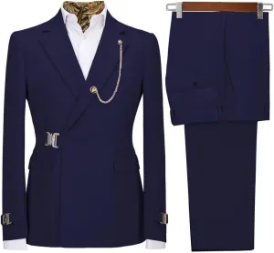Men's 2 Pieces Suit Solid One Button Slim Fit Single Breasted Party Blazer Pants Set