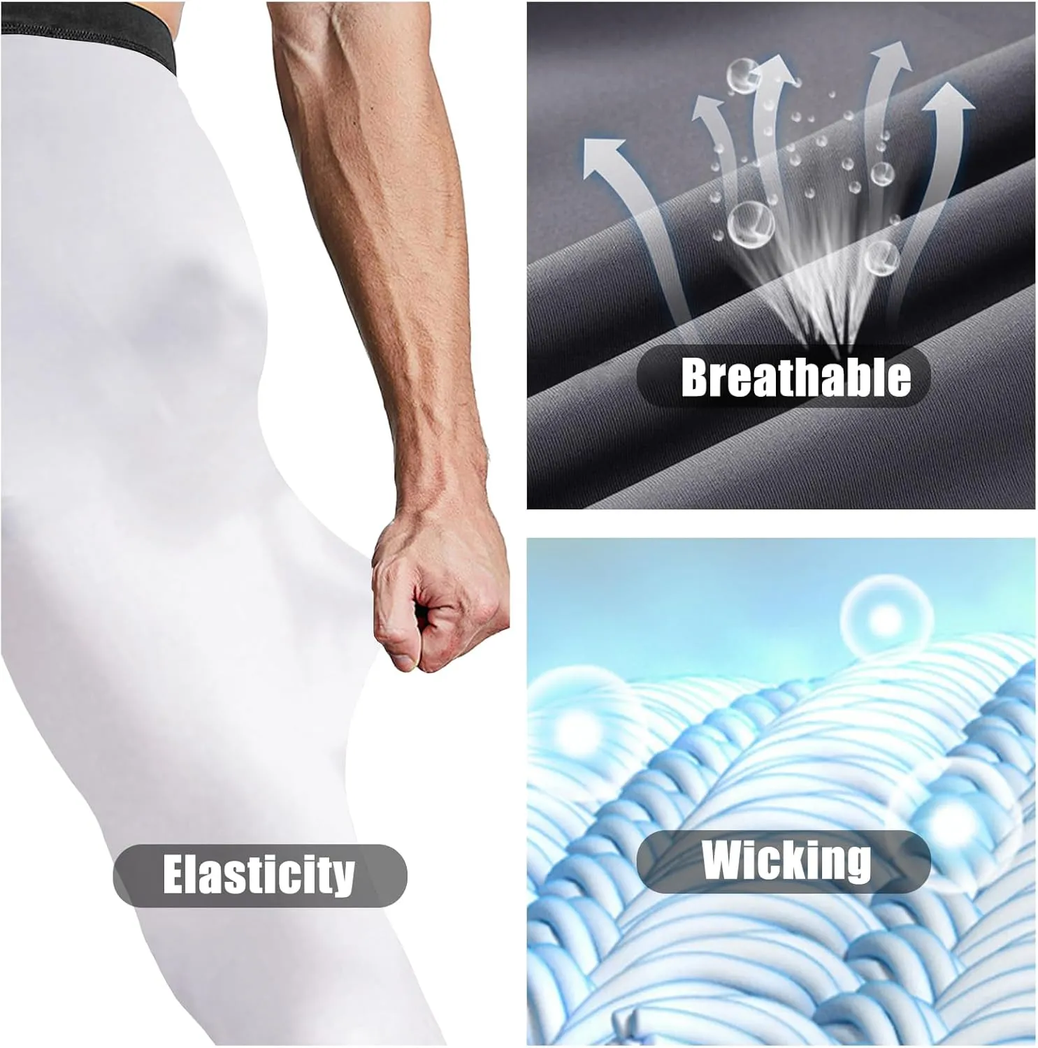 Mens Compression Pants Athletic Running Leggings Workout Tights Quick Dry Base Layer Basketball Sports Underpants