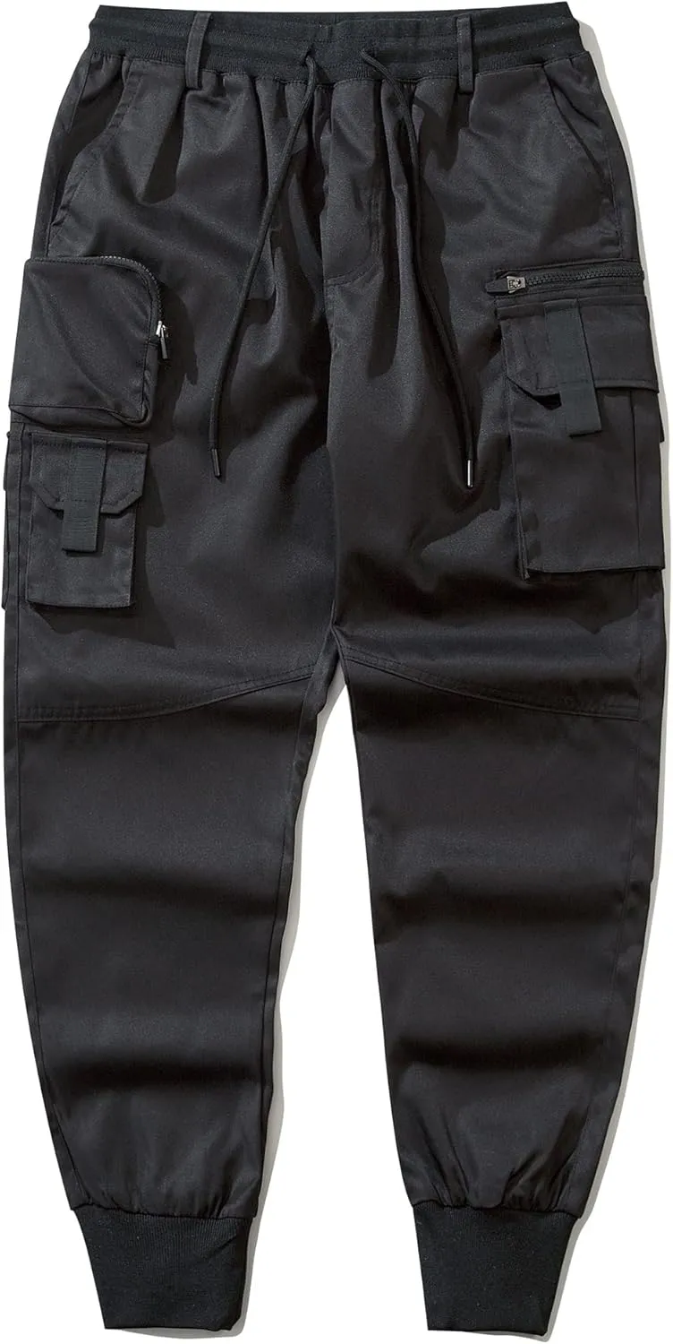 Men's Cyberpunk Buckle Straps Harem Pants with Pockets