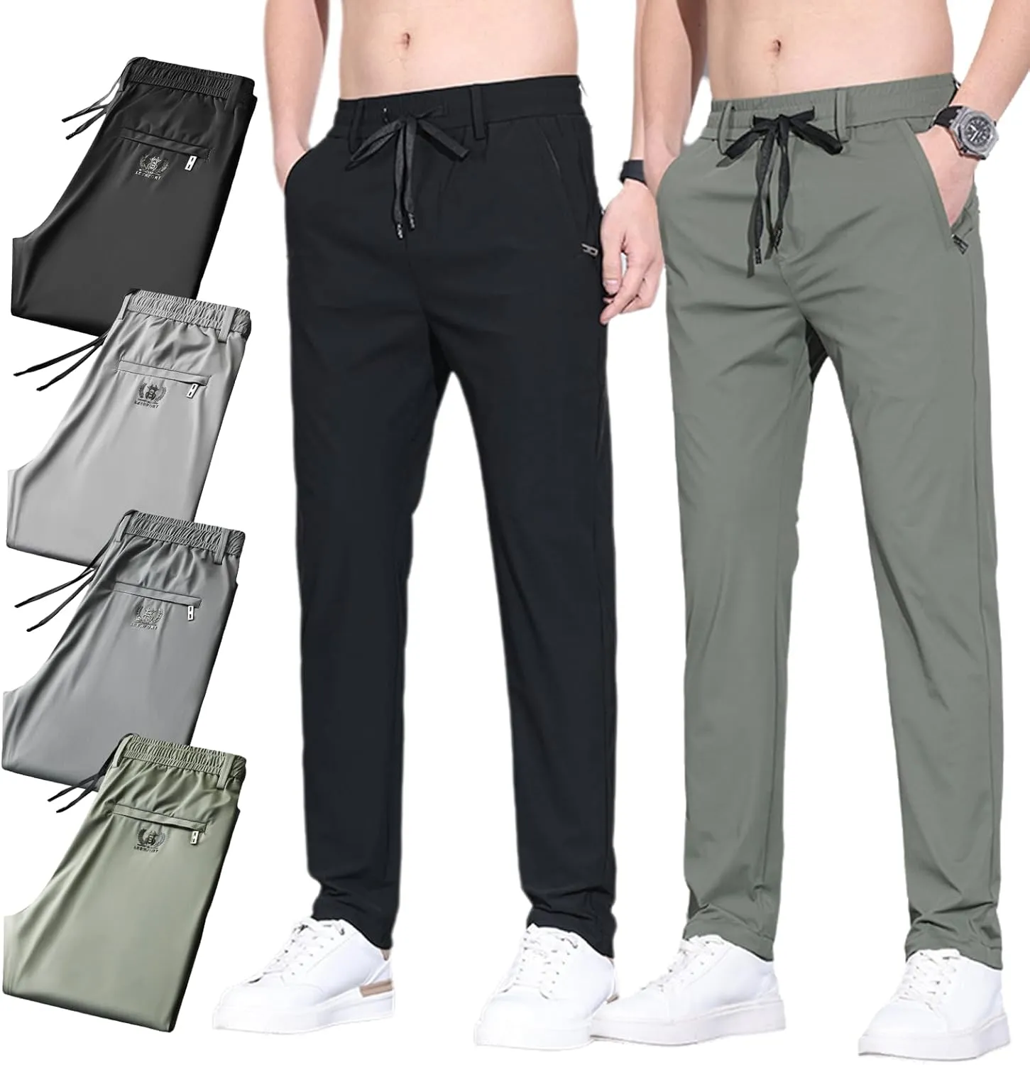 Mens Pants, Unisex Ultra Stretch Quick Drying Pants Casual Work Comfy Pant