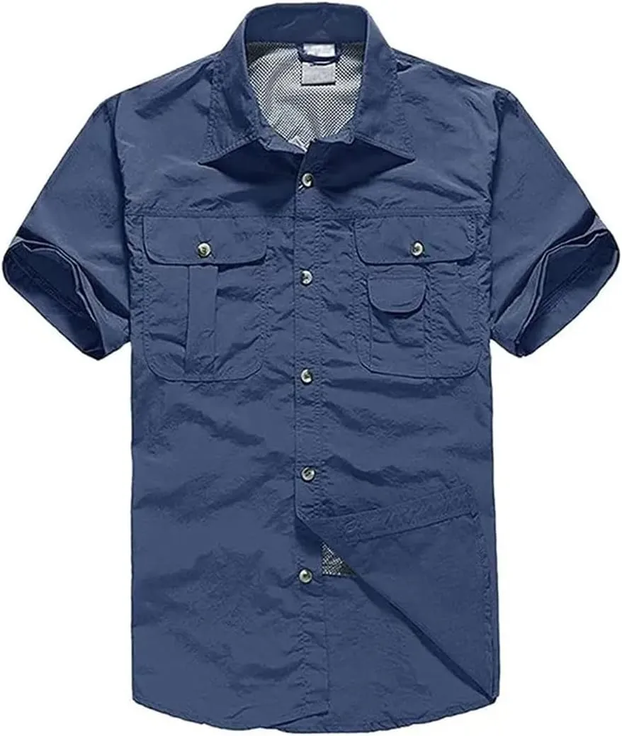 Men's Quick Dry Hiking Fishing Shirt Detachable Long Sleeve Combat Hiking Camping Shirt