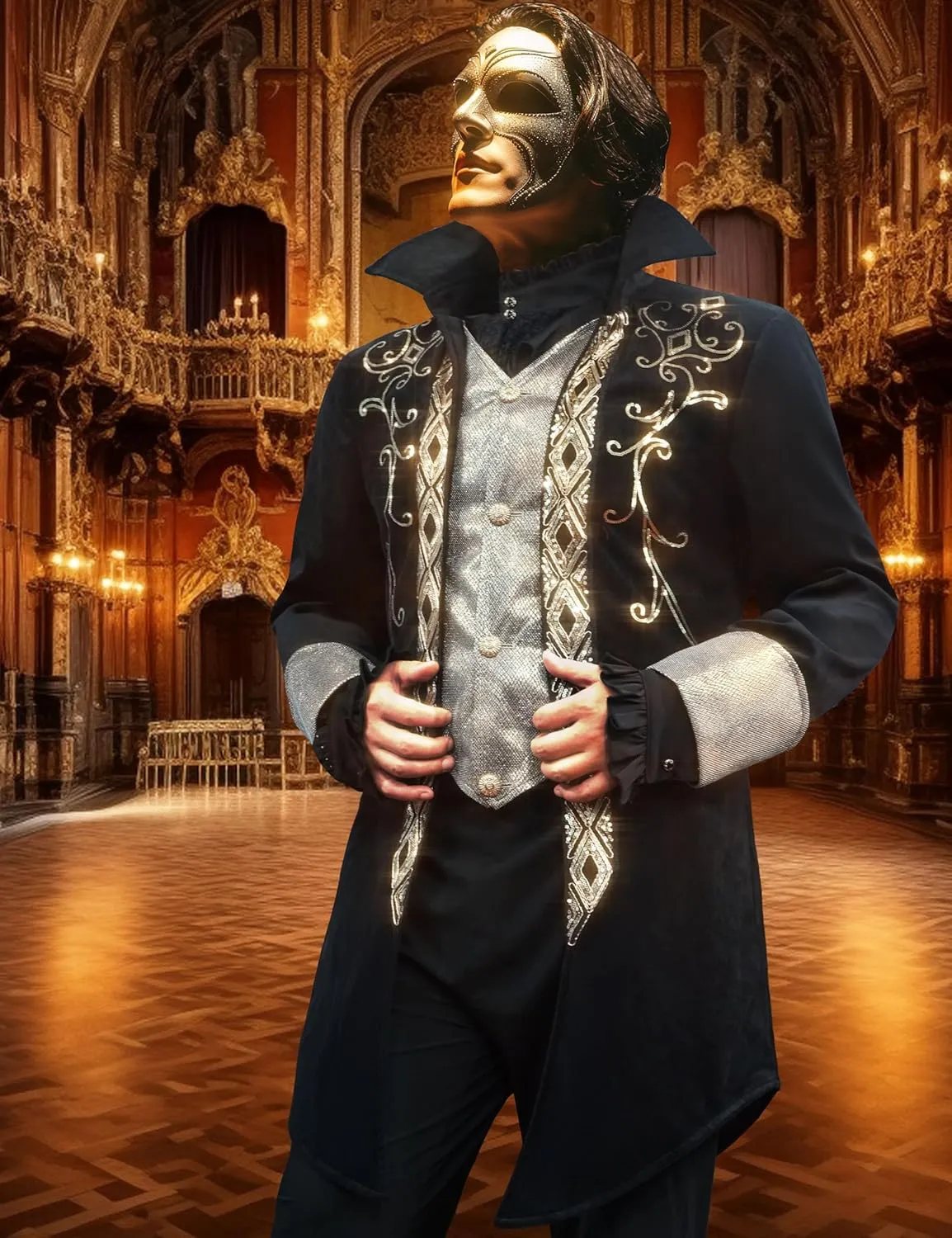 Mens Steampunk Medieval Jacket Gothic Victorian Frock Coat Uniform