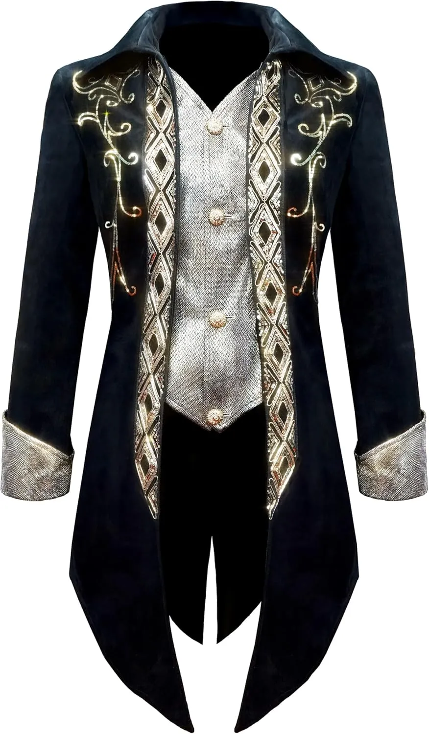 Mens Steampunk Medieval Jacket Gothic Victorian Frock Coat Uniform