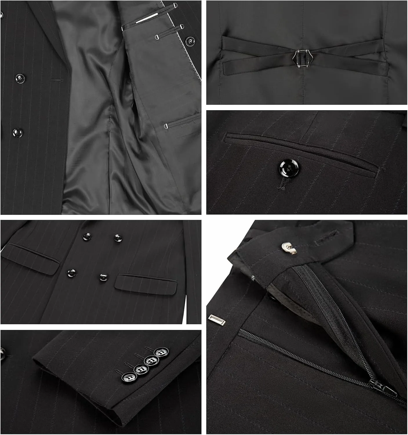 Mens Suit Plaid Slim Fit 3 Pieces Checked Casual Tuxedo Formal Suits for Men Wedding Business Party Blazer Vest Pants Set