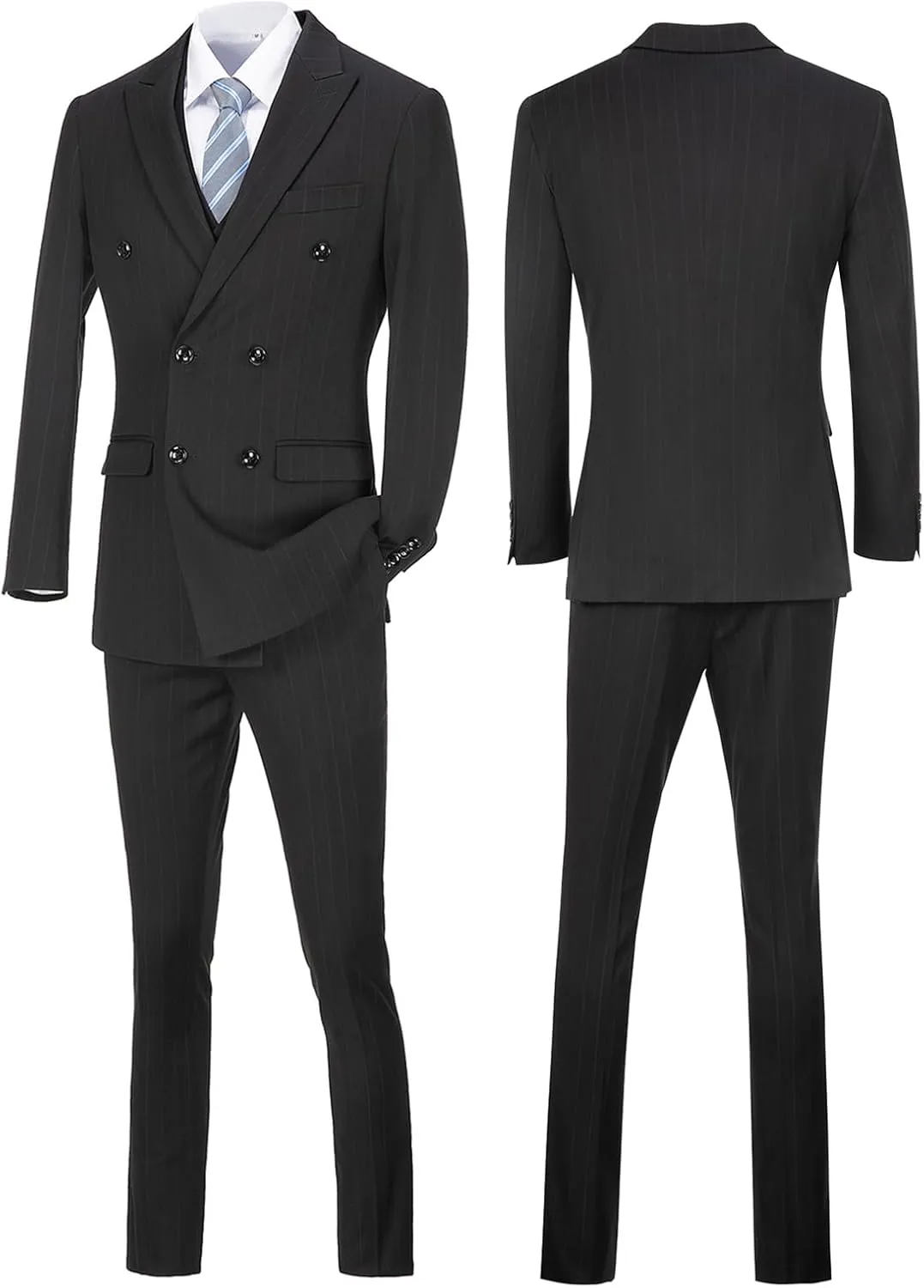 Mens Suit Plaid Slim Fit 3 Pieces Checked Casual Tuxedo Formal Suits for Men Wedding Business Party Blazer Vest Pants Set