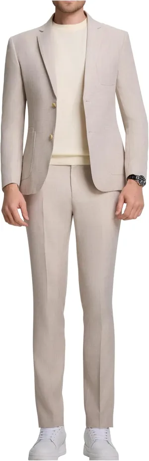Men's Suit Slim Fit 2 Piece Suits for Wedding Prom Casual Suit Jacket Pants Lightweight Tuxedo Suits