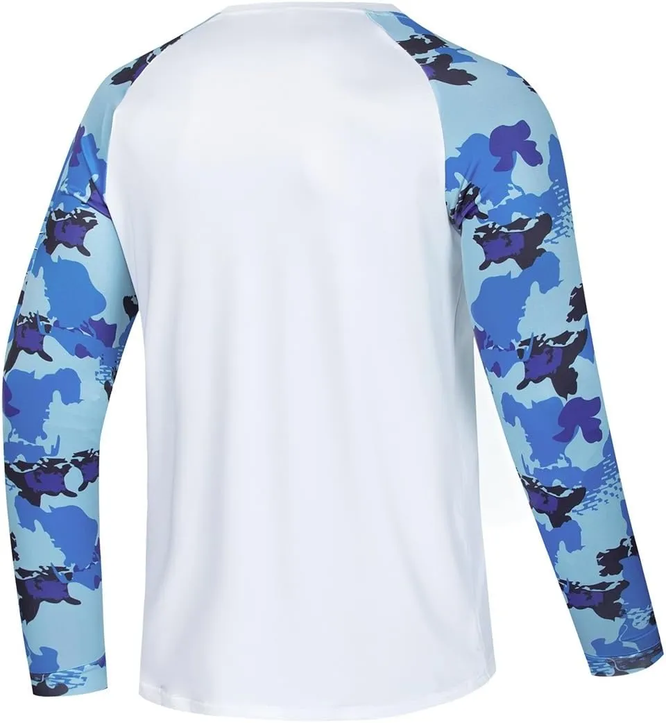 Men's Sunscreen Shirt UV-Resistant Fishing Shirt Rash-Resistant Quick Dry Moisture Absorption Long Sleeves