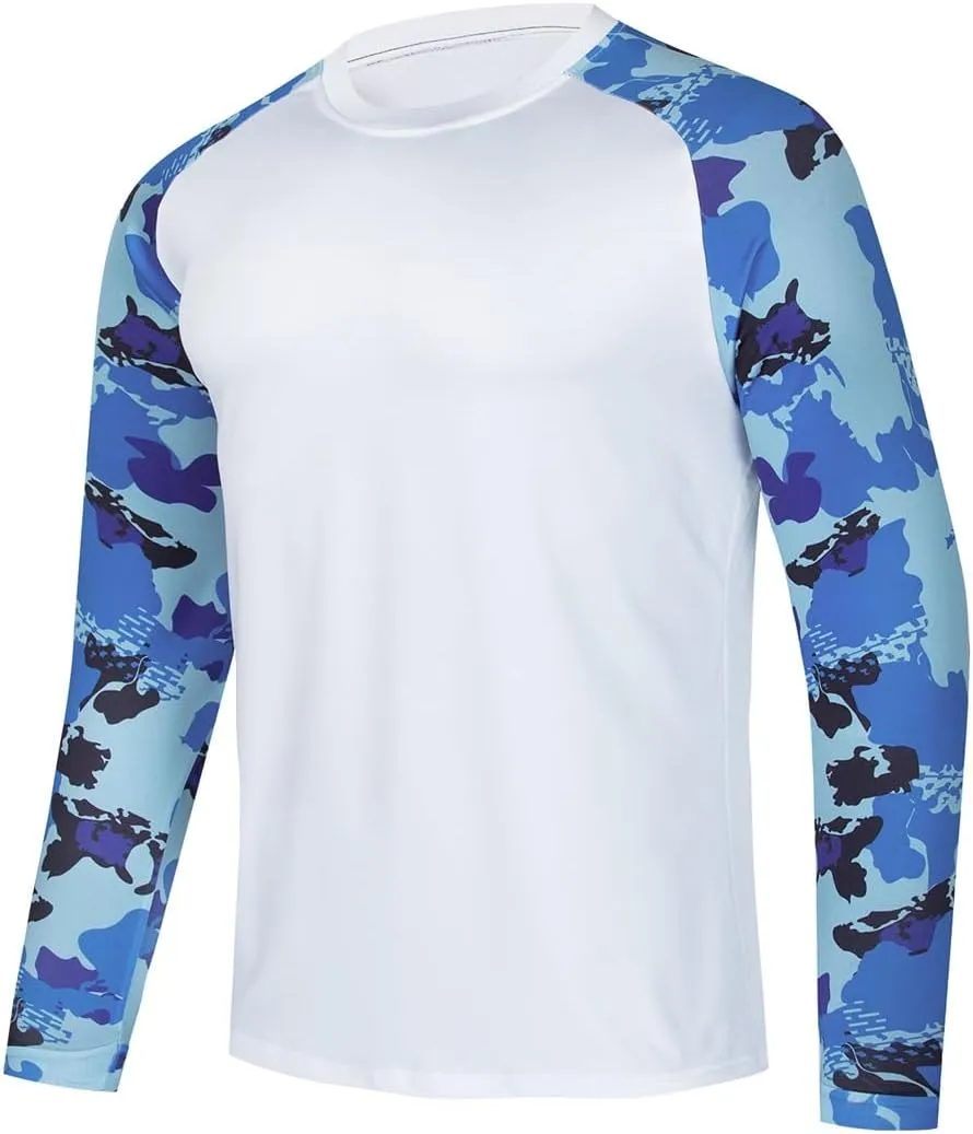Men's Sunscreen Shirt UV-Resistant Fishing Shirt Rash-Resistant Quick Dry Moisture Absorption Long Sleeves