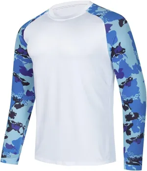 Men's Sunscreen Shirt UV-Resistant Fishing Shirt Rash-Resistant Quick Dry Moisture Absorption Long Sleeves