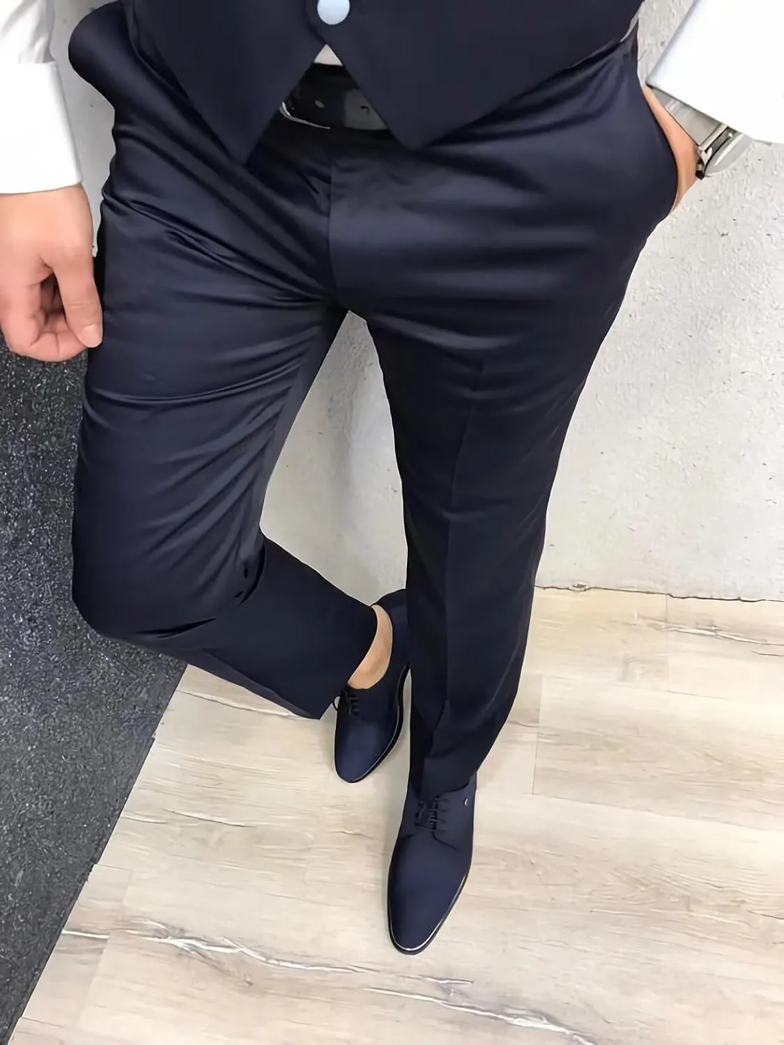 Men's Tuxedo Suit 3 Piece Slim Fit Tuxedo for Men Wedding Suit Prom Tuxedo Suit with Tie Blazer Vest Pants Set