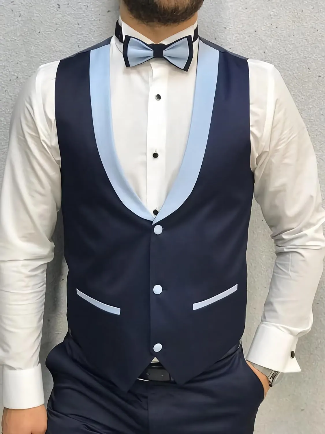 Men's Tuxedo Suit 3 Piece Slim Fit Tuxedo for Men Wedding Suit Prom Tuxedo Suit with Tie Blazer Vest Pants Set