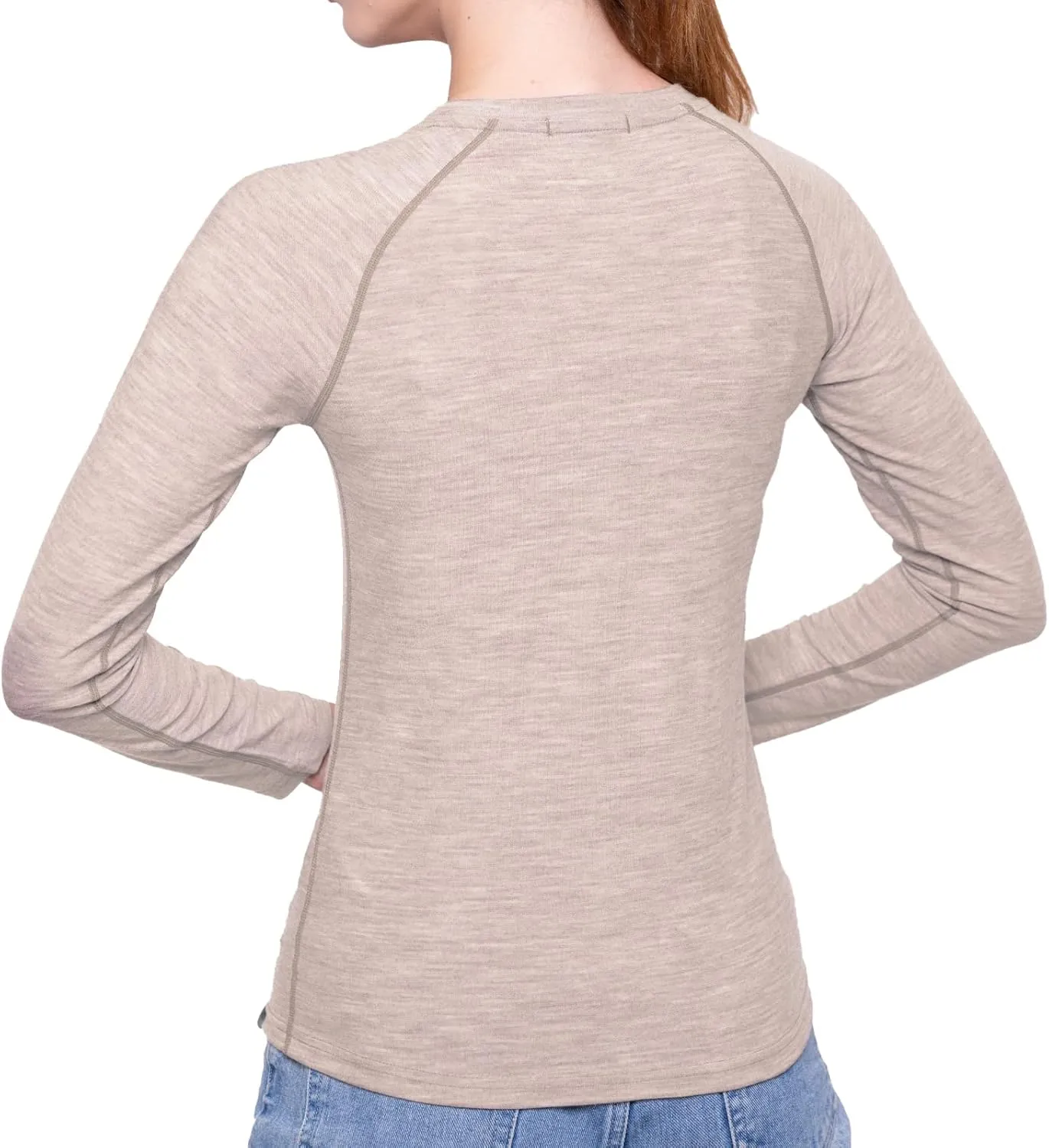 MERIWOOL Women's Base Layer Long Sleeve Henley - Lightweight Merino Wool Thermal Shirt
