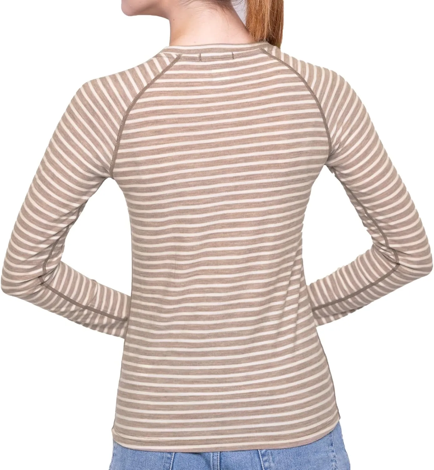 MERIWOOL Women's Base Layer Long Sleeve Henley - Lightweight Merino Wool Thermal Shirt