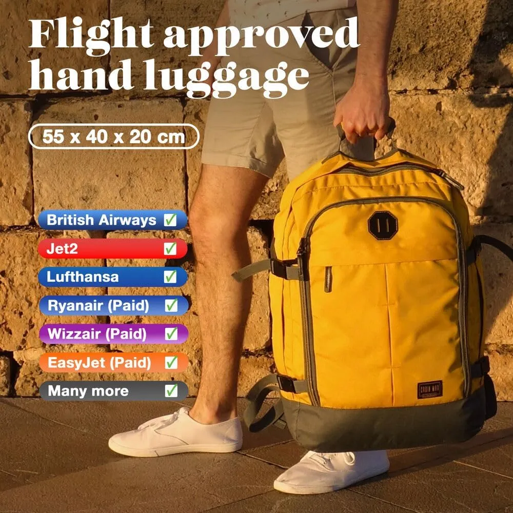 Metz 44L Travel Backpack Carry on Luggage Sized 55x40x20cm (22x16x8) Lightweight