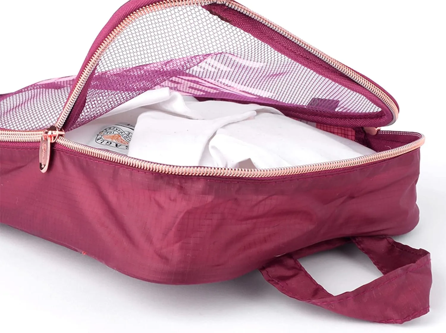 Miamica 3-Piece Packing Cubes, Burgundy Design  Includes Small, Medium and Large Suitcase Organizers with Durable Design