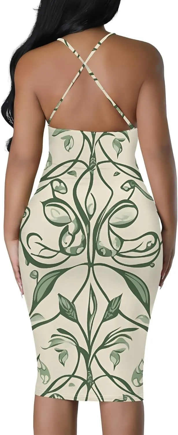 Mini Dress Sexy Bodycon Sundress for Women Summer Short Low Backless Spaghetti Strap Beach Boho Party Club Dresses