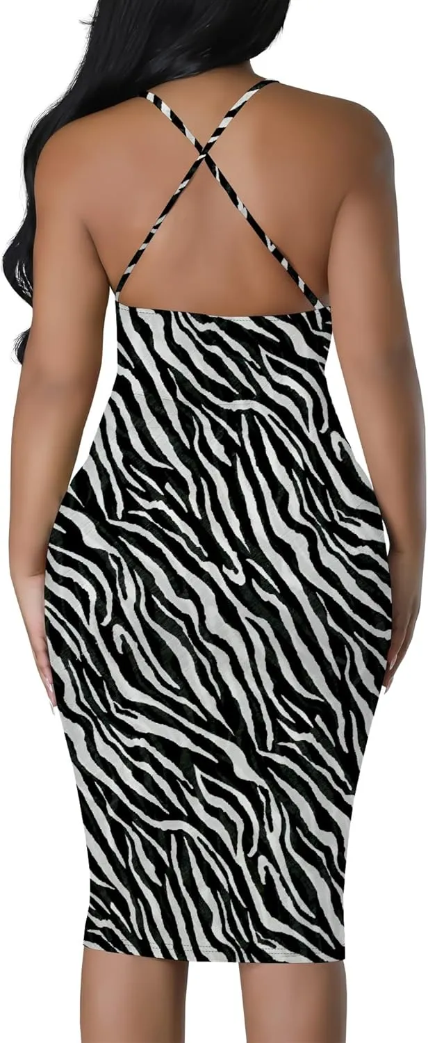 Mini Dress Sexy Bodycon Sundress for Women Summer Short Low Backless Spaghetti Strap Beach Boho Party Club Dresses