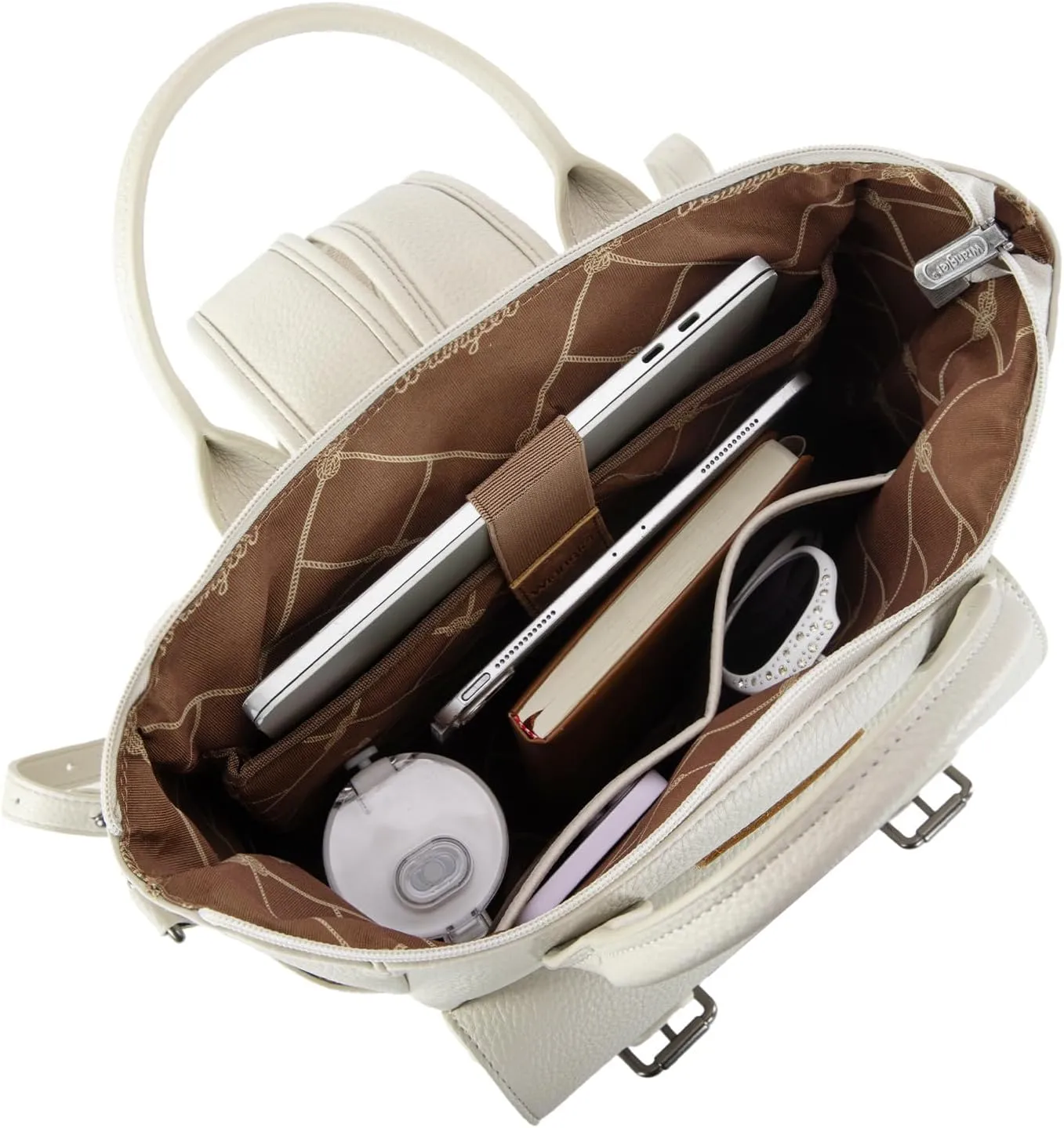 Montana West Wrangler Medium Backpack Purse for Women Off-white Fashion Backpack with Removable Crossbody Strap for Travel Work