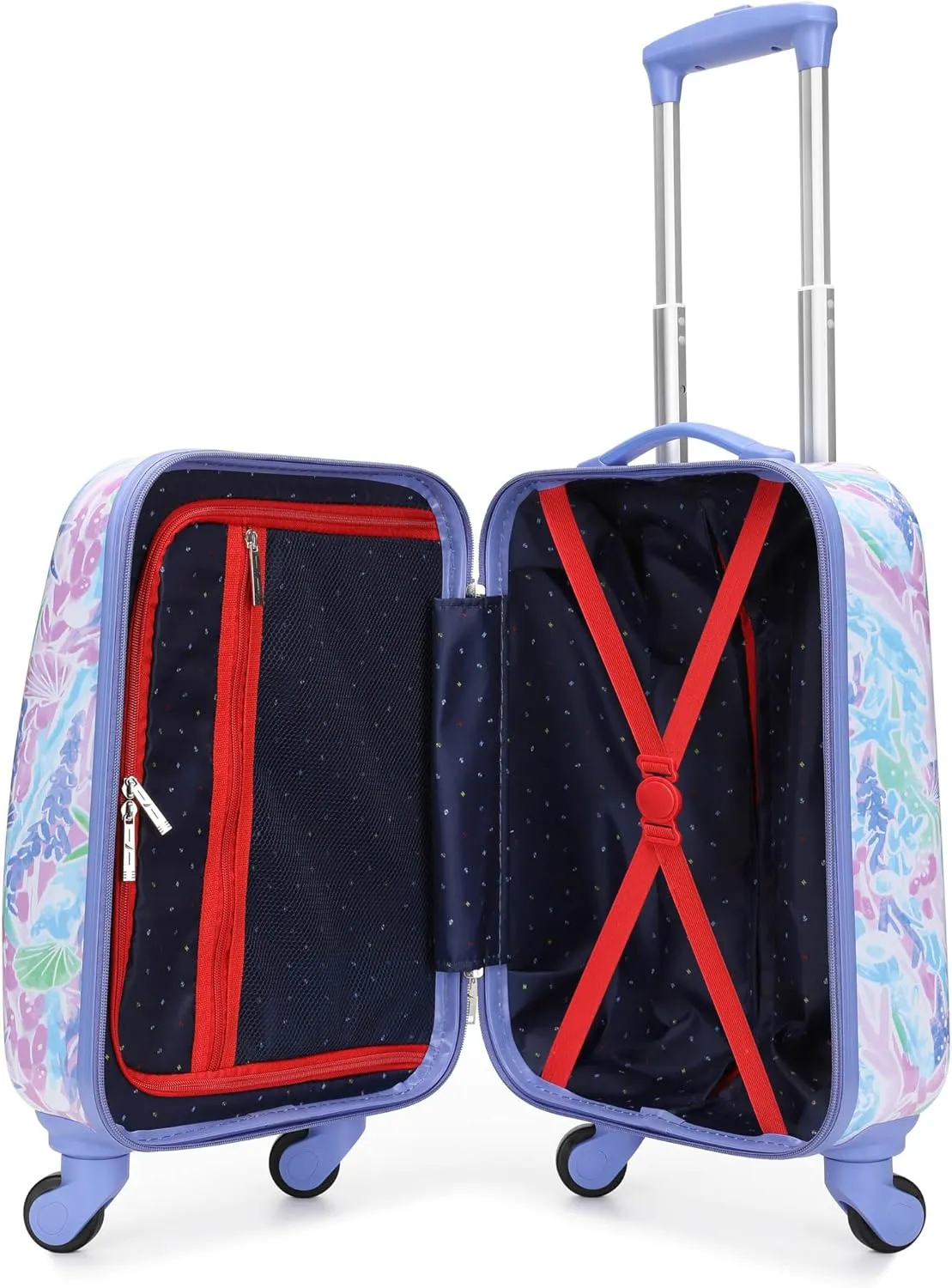 NAUTICA Kids Luggage - 18" Airline Approved Rolling Hardside Upright Carry-on Suitcase with Wheels (Pastel Shell)