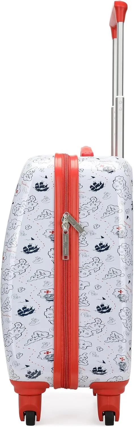 NAUTICA Kids Luggage - 18" Airline Approved Rolling Hardside Upright Carry-on Suitcase with Wheels (Pirate Ahoy)