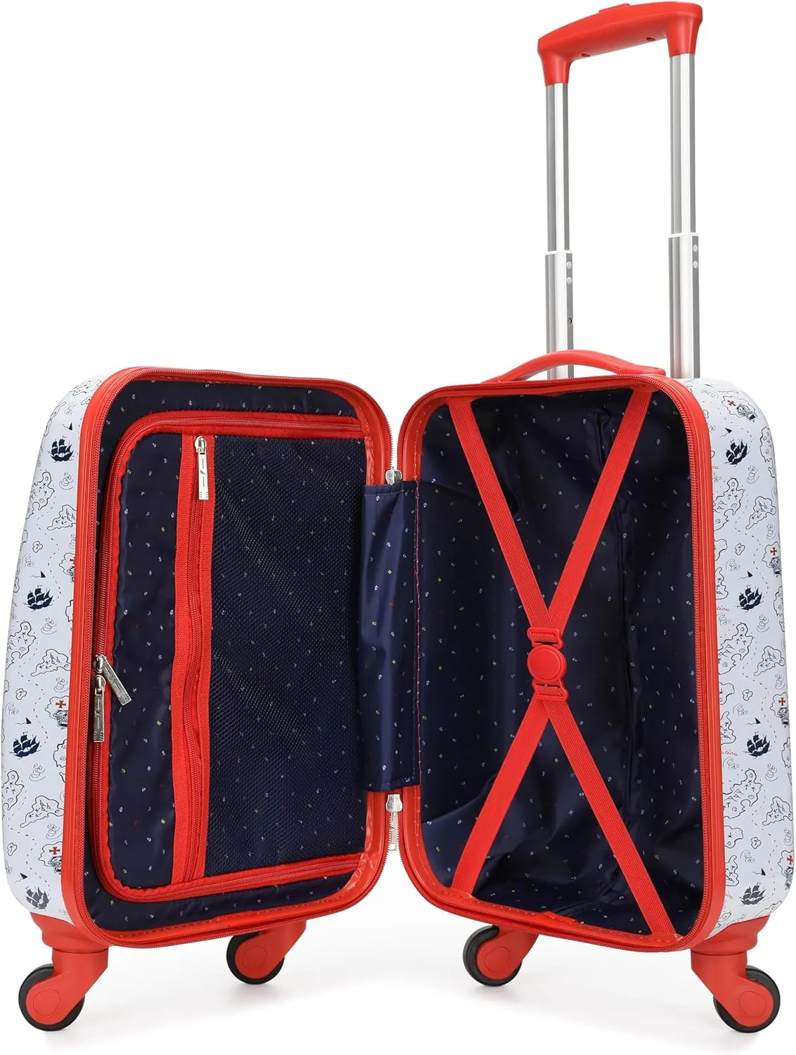 NAUTICA Kids Luggage - 18" Airline Approved Rolling Hardside Upright Carry-on Suitcase with Wheels (Pirate Ahoy)