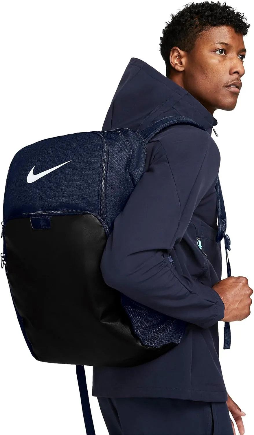 Nike Brasilia 9.5 Training Backpack, Midnight Navy/Black/White, Large