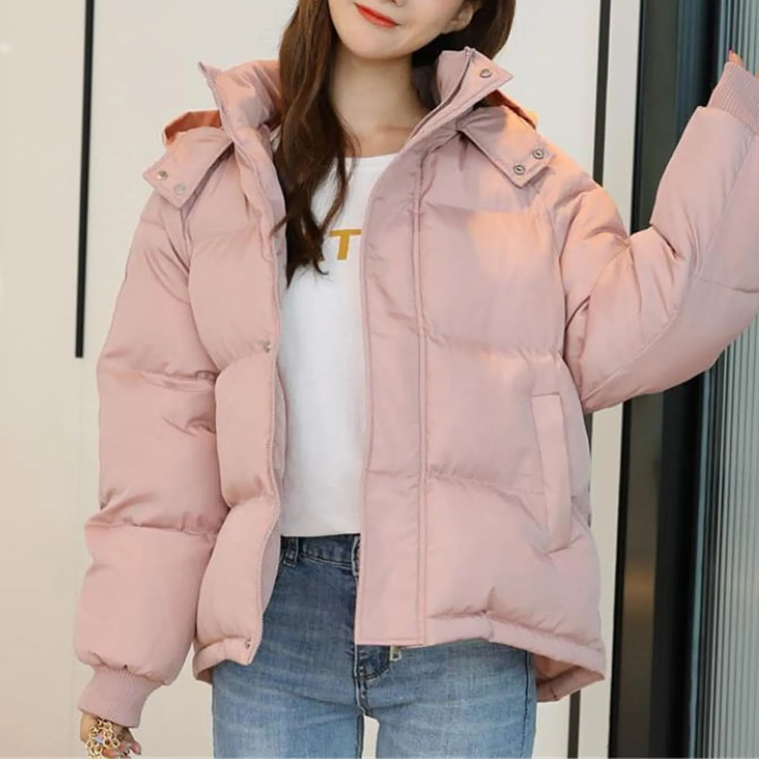 Parkas Warm Thicken Hooded Overcoats Winter Jacket Women Clothes Padded Loose Black Down Cotton Coat
