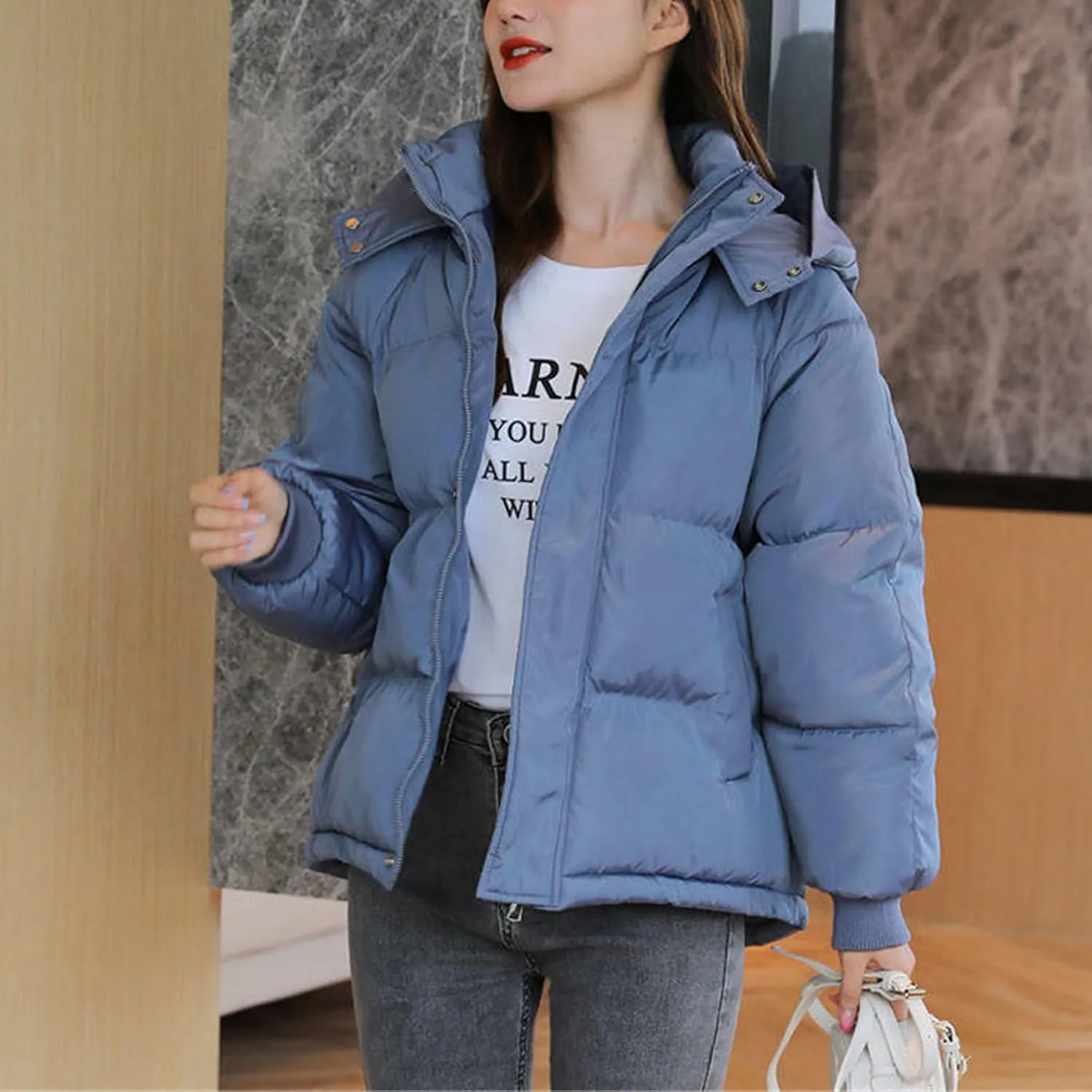 Parkas Warm Thicken Hooded Overcoats Winter Jacket Women Clothes Padded Loose Black Down Cotton Coat