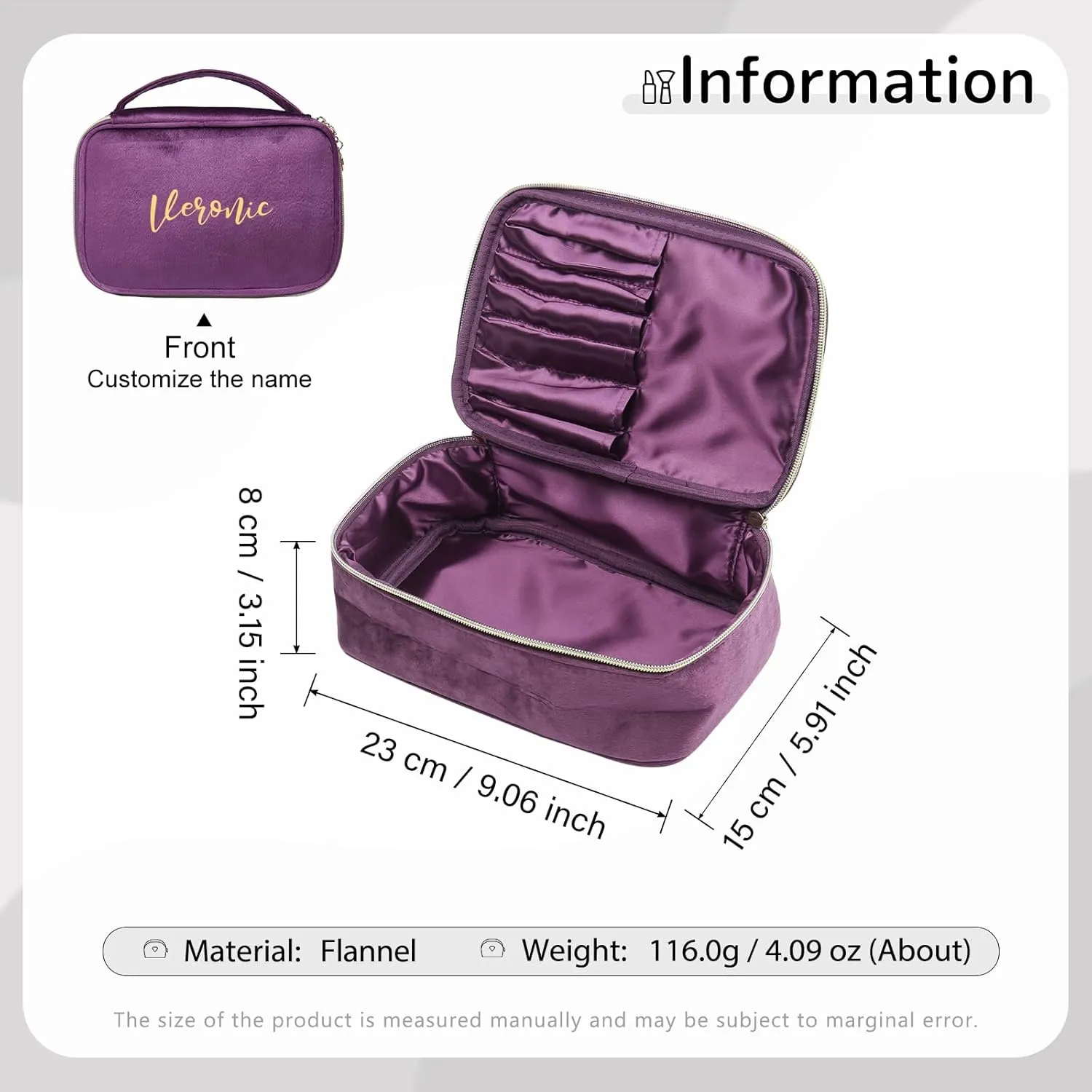 Personalized Toiletry Bag Set for Women Gitfs with Name Custom Dopp Kits Travel Organizer for Wife Mother Daughter Mother's Day (Color 1)