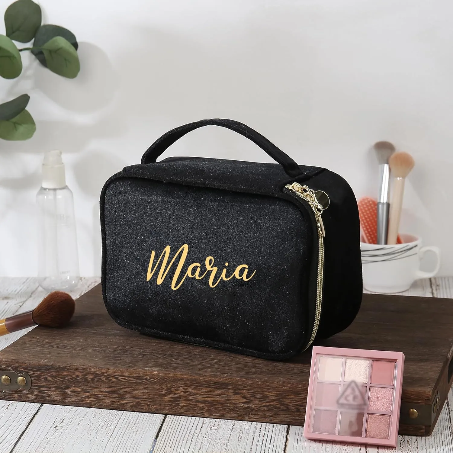 Personalized Toiletry Bag Set for Women Gitfs with Name Custom Dopp Kits Travel Organizer for Wife Mother Daughter Mother's Day (Color 2)