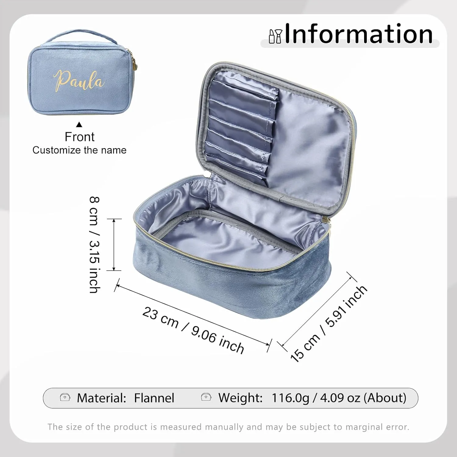 Personalized Toiletry Bag Set for Women Gitfs with Name Custom Dopp Kits Travel Organizer for Wife Mother Daughter Mother's Day (Color 4)