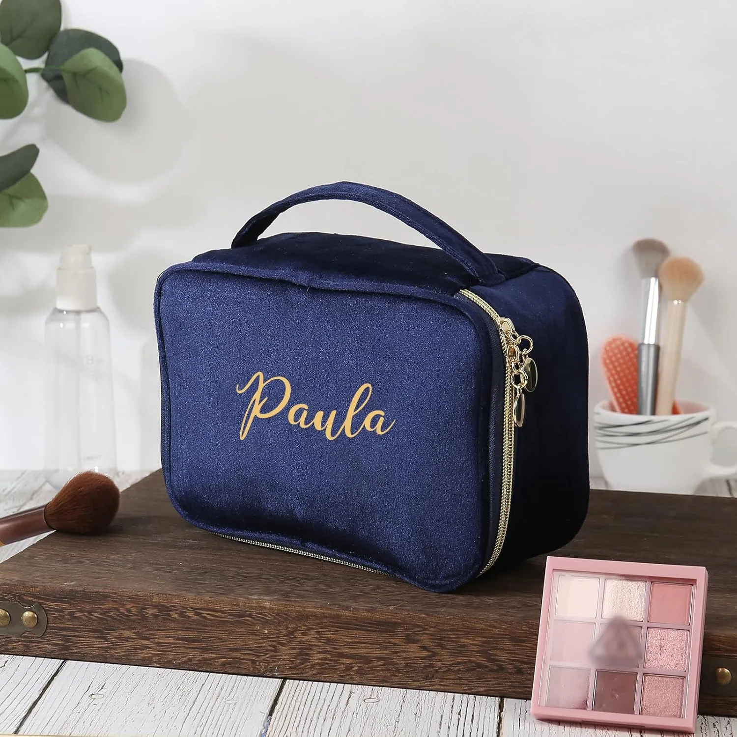 Personalized Toiletry Bag Set for Women Gitfs with Name Custom Dopp Kits Travel Organizer for Wife Mother Daughter Mother's Day (Color 5)
