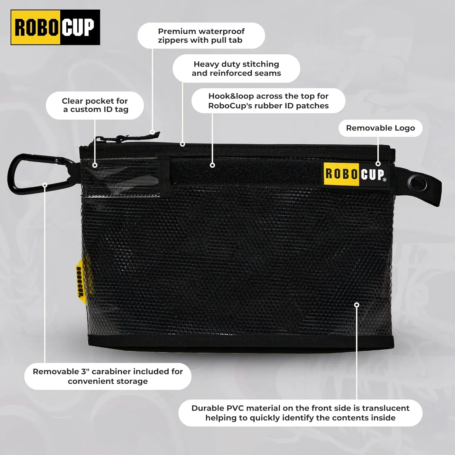 Pro Zippered Storage Pouch, 3 Sizes Sold Individually or a Set of 3 | Water-Resistant Durable Design, (Set of 3)