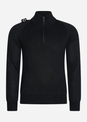 Quarter zip knit - jet black