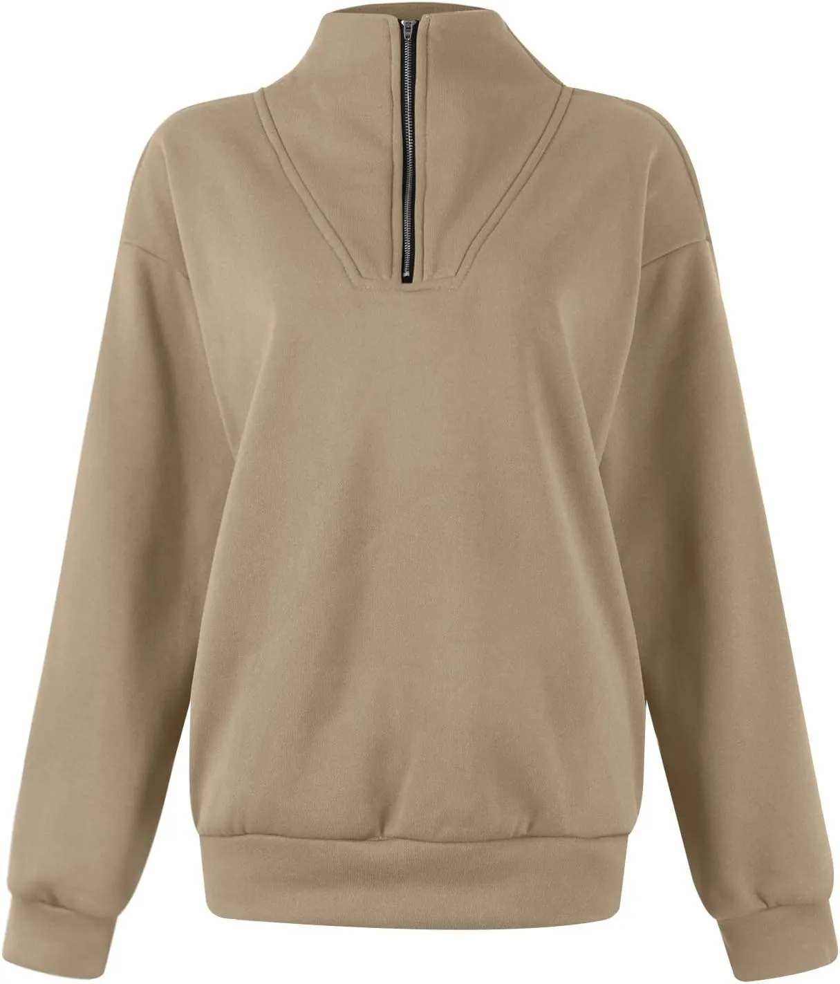 Quarter Zip Pullover Women Fleece Fall Oversized Sweatshirts Long Sleeve Casual Pullover Sweater Winter Clothes 2024