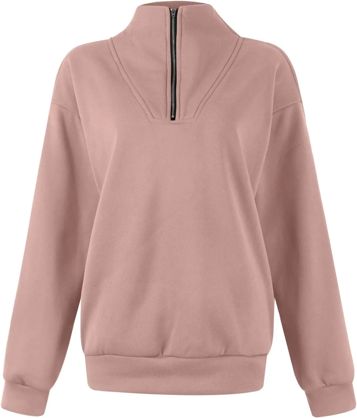 Quarter Zip Pullover Women Fleece Fall Oversized Sweatshirts Long Sleeve Casual Pullover Sweater Winter Clothes 2024