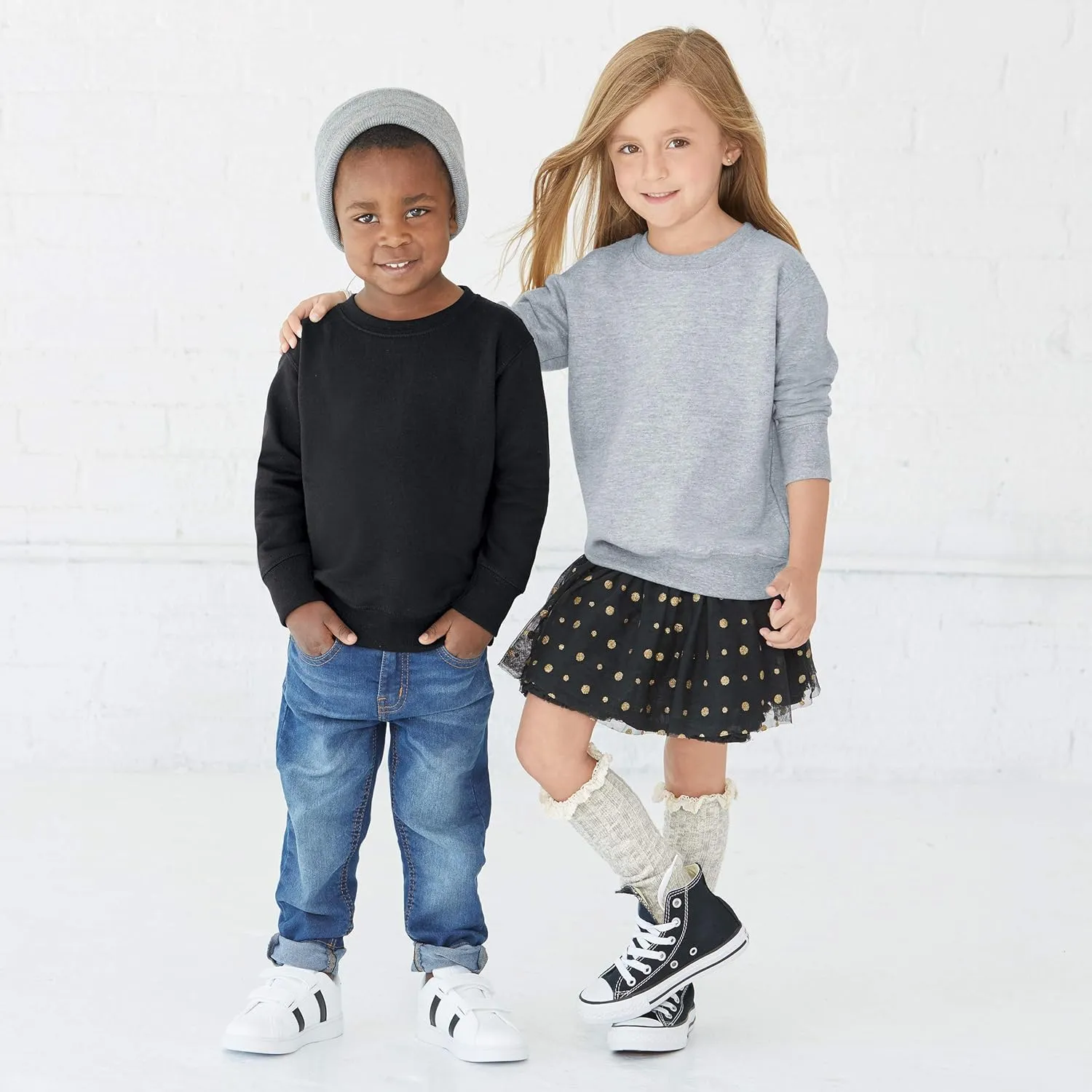 RABBIT SKINS Toddler Boy & Girl Fleece Long Sleeve Pullover Sweatshirt| 2T to Size 7, 3 Pack Bulk Set