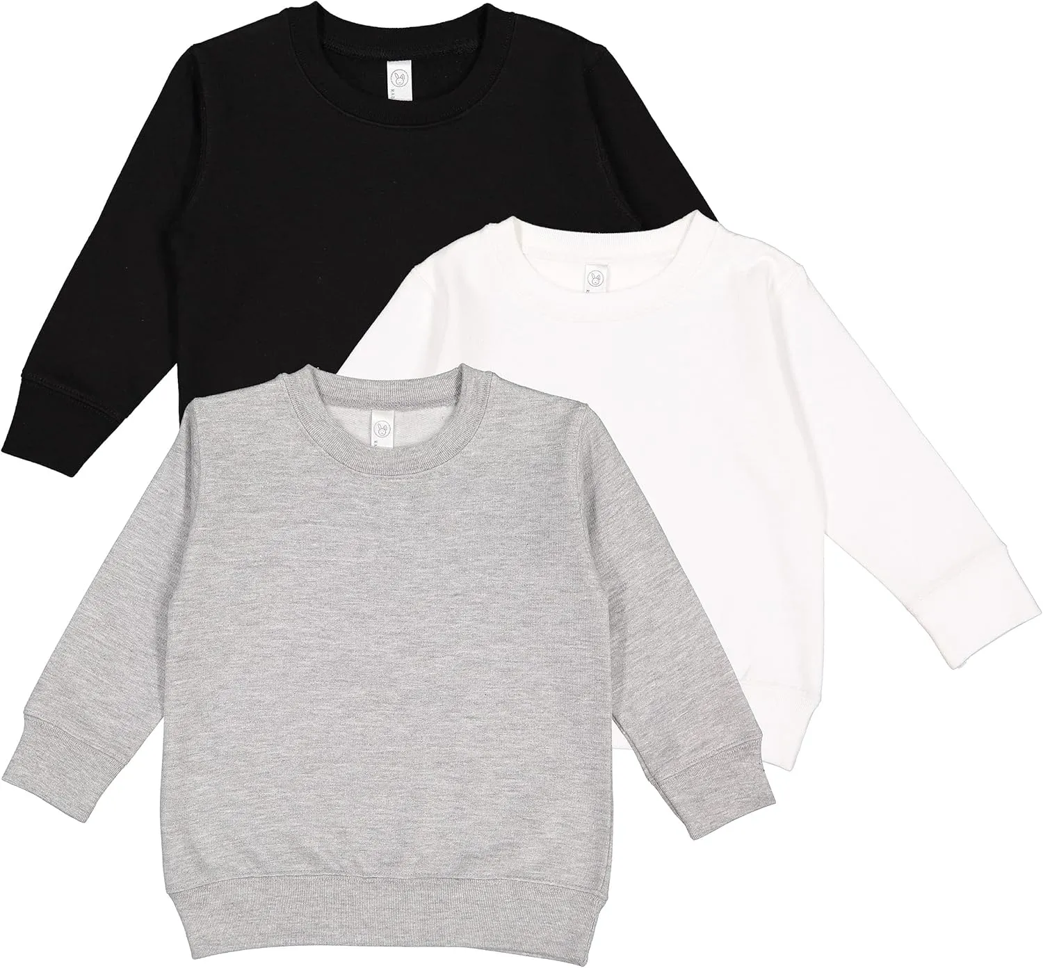 RABBIT SKINS Toddler Boy & Girl Fleece Long Sleeve Pullover Sweatshirt| 2T to Size 7, 3 Pack Bulk Set