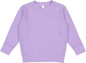 RABBIT SKINS Toddler Boy & Girl Fleece Long Sleeve Pullover Sweatshirt, Lavender, 5/6