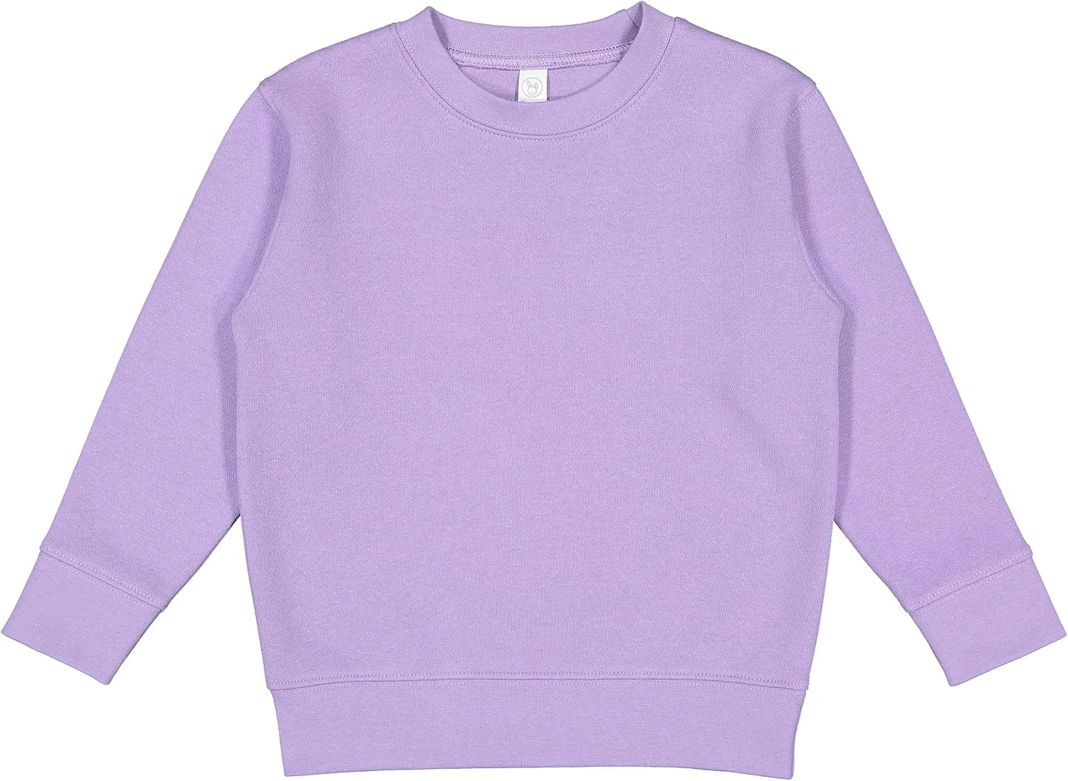 RABBIT SKINS Toddler Boy & Girl Fleece Long Sleeve Pullover Sweatshirt, Lavender, 5/6