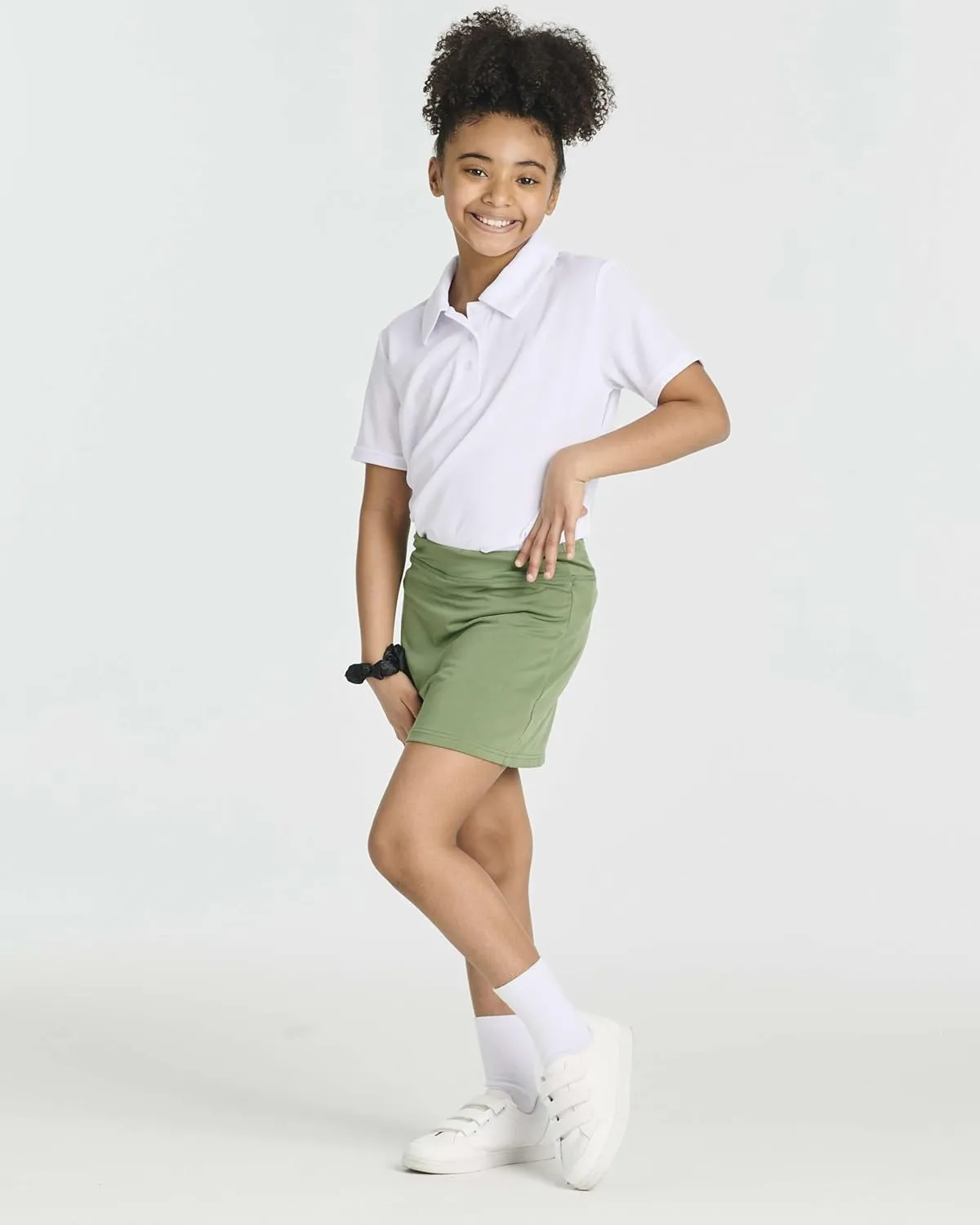 Real Essentials 4 Pack: Girls' Active Skort Athletic Performance Skirt - Tennis Golf Skirt with Bike Short Lining (4-16)