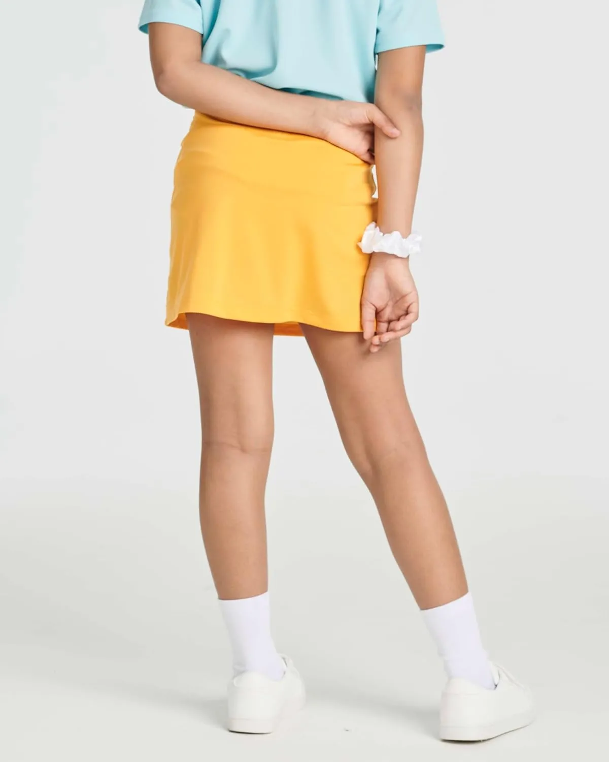 Real Essentials 4 Pack: Girls' Active Skort Athletic Performance Skirt - Tennis Golf Skirt with Bike Short Lining (4-16)