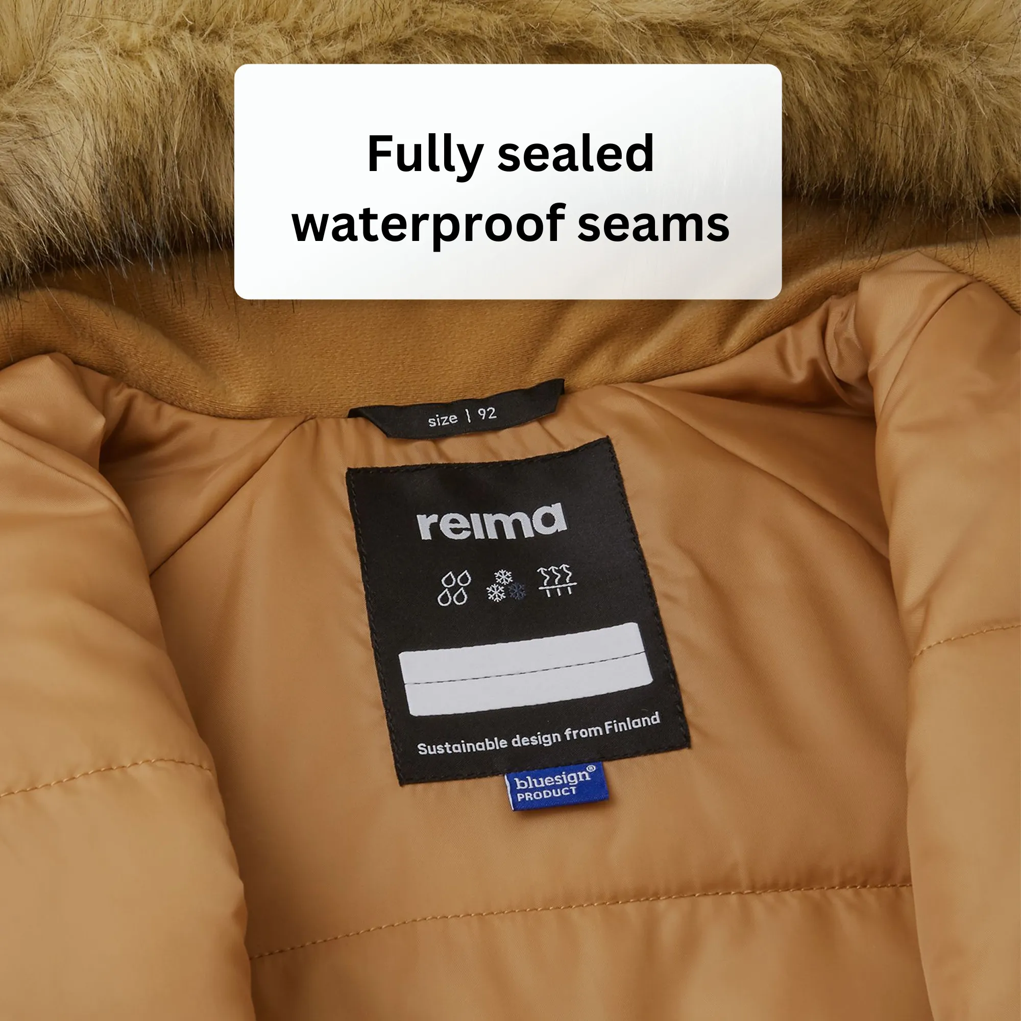 Reima Toddlers' Lappi Waterproof Snowsuit - Peanut Brown