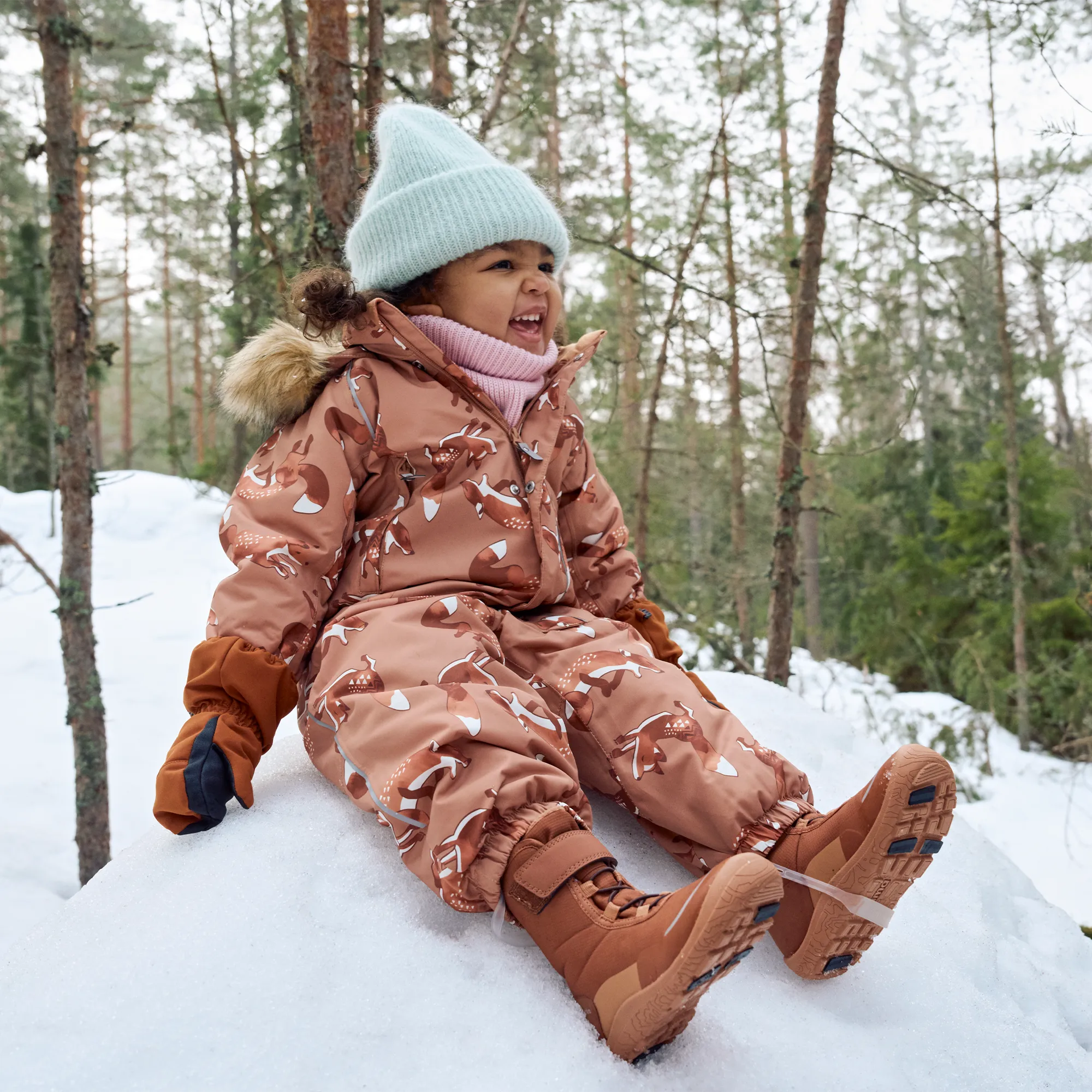 Reima Toddlers' Lappi Waterproof Snowsuit - Peanut Brown