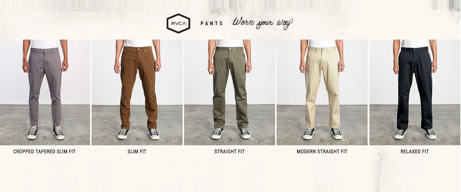 RVCA Mens Slim Fit Pants