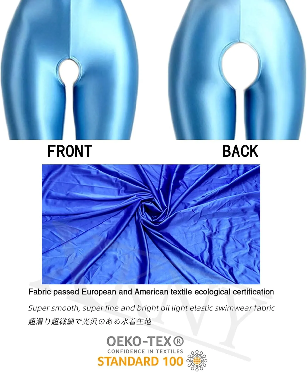 Satin Silky Tights Glossy Long Sleeved Cropped Pants Sexy Yoga Bodybuilding Sportswear Crotch Opening Zentai
