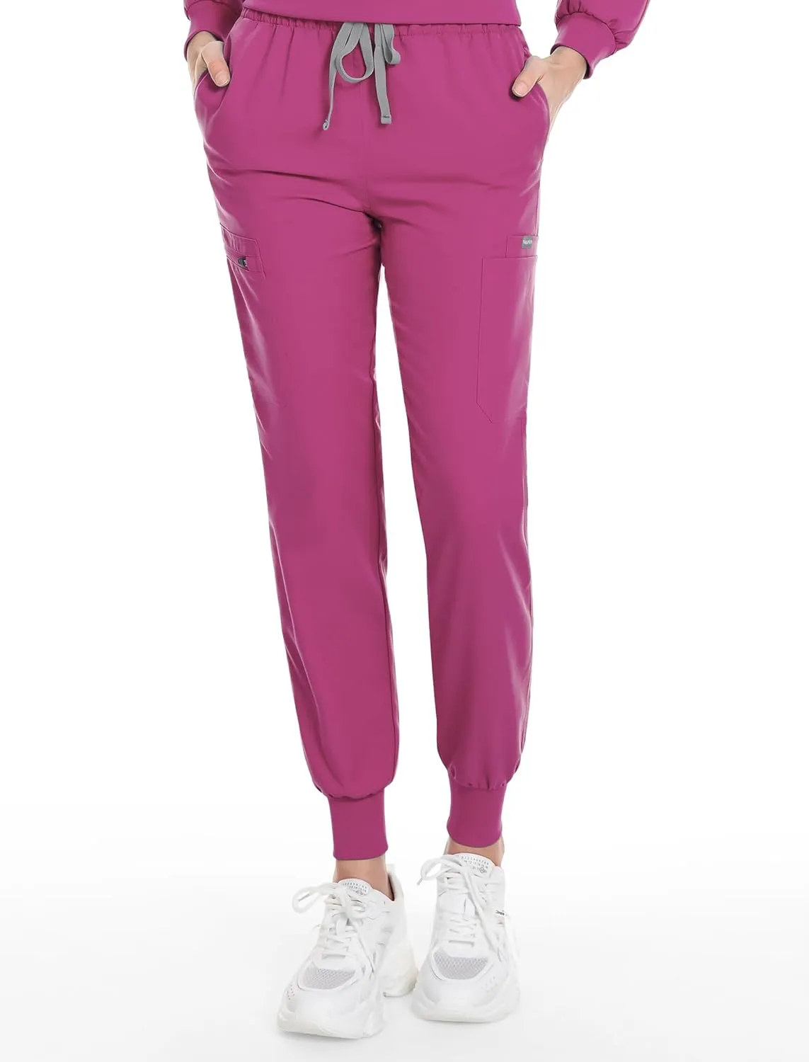 Scrub for Women Set-Long Sleeve Scrub Top with Zipper & Jogger Pants Medical Uniform Suit
